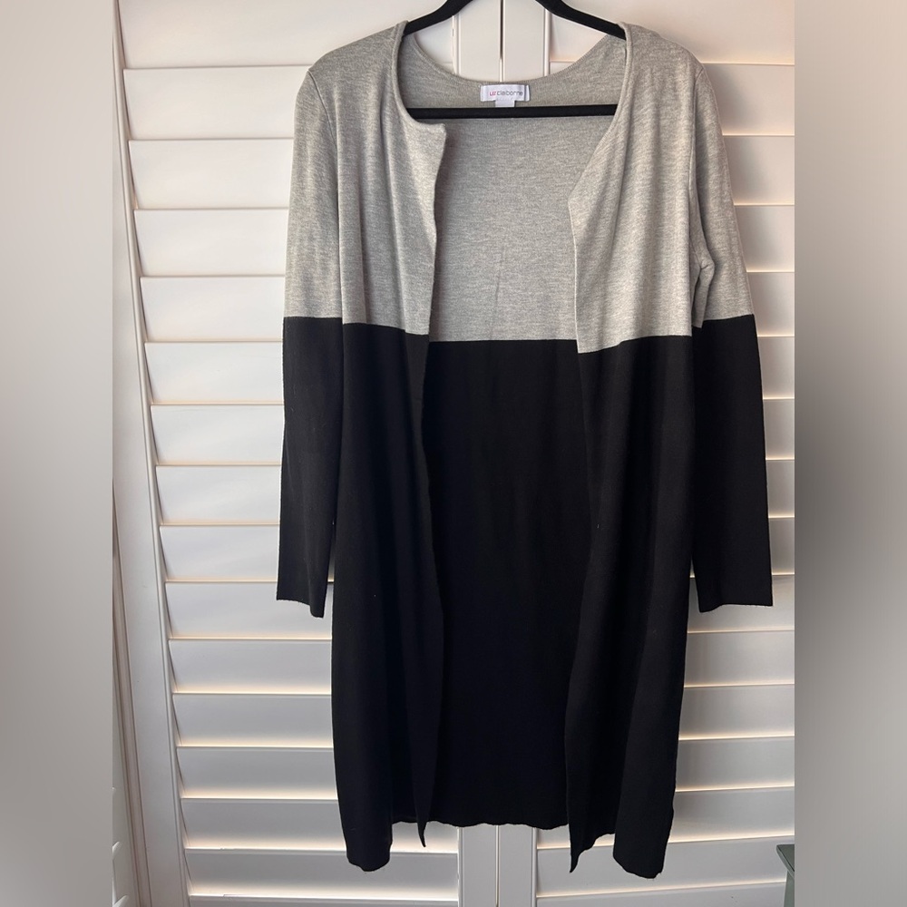 Color Block  Long Cardigan